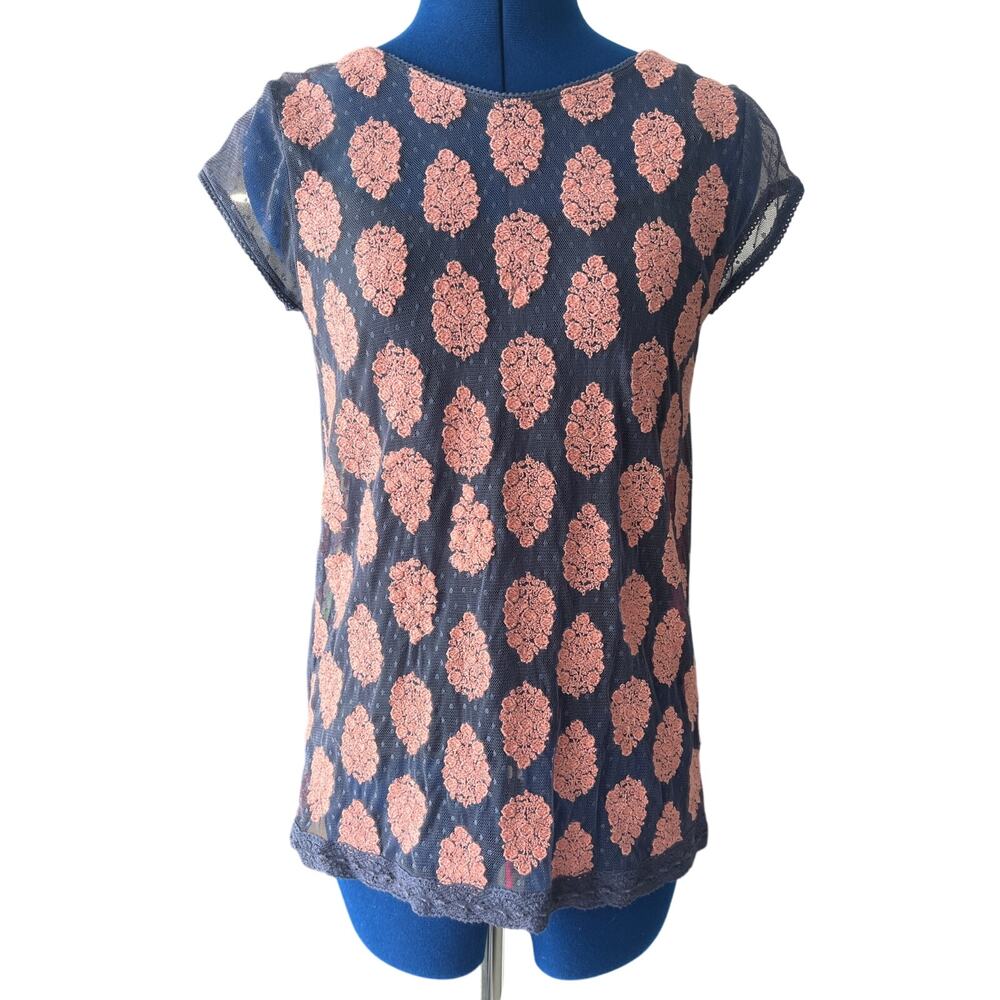 Sundance Sheer Lace Top over Camisole Size S Romantic Coquette Twee Feminine